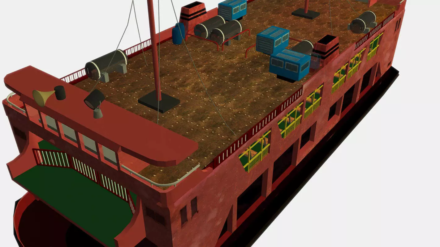 Ferry Ship Low-poly 3D model_0