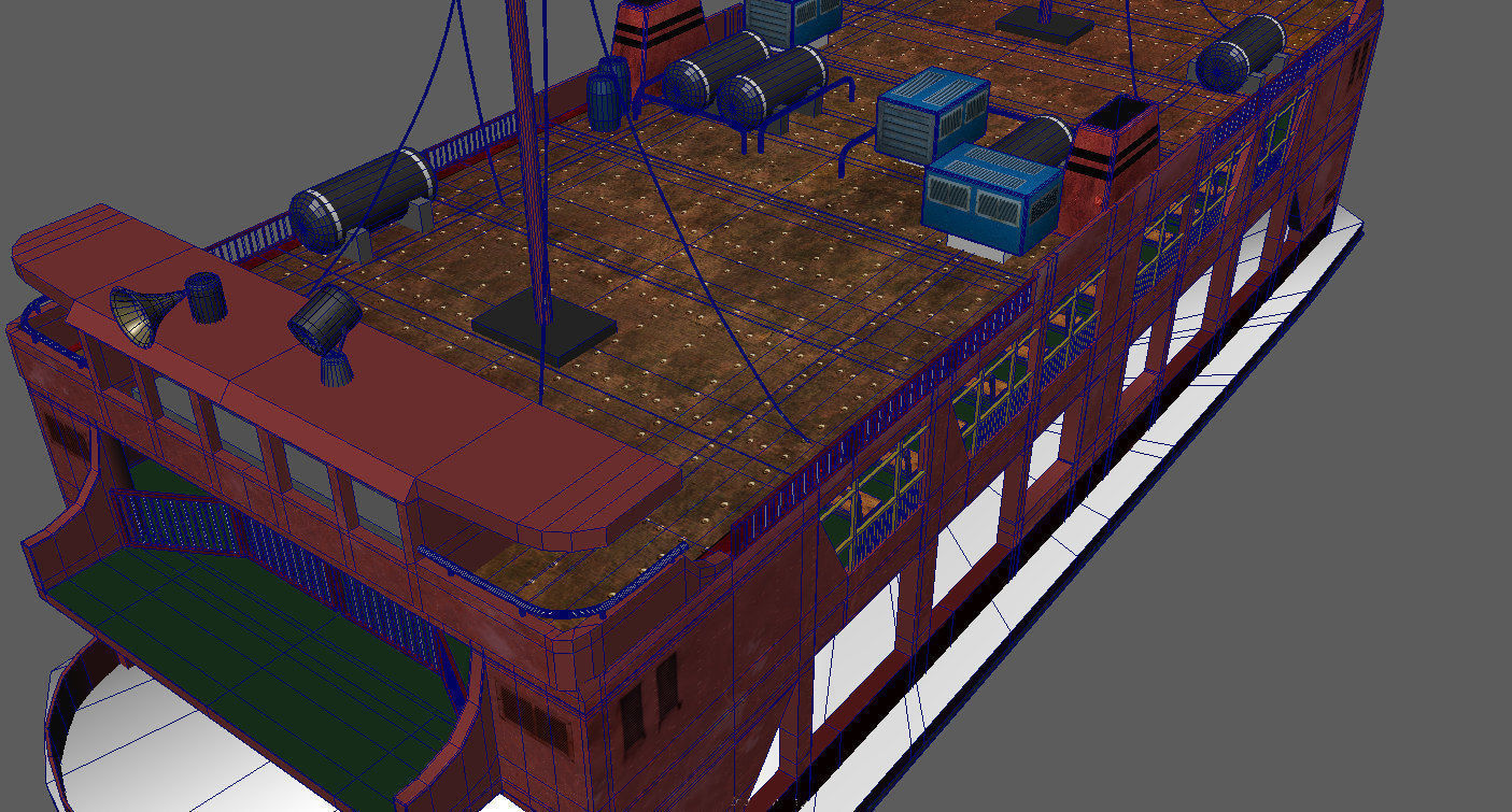 Ferry Ship Low-poly 3D model_4