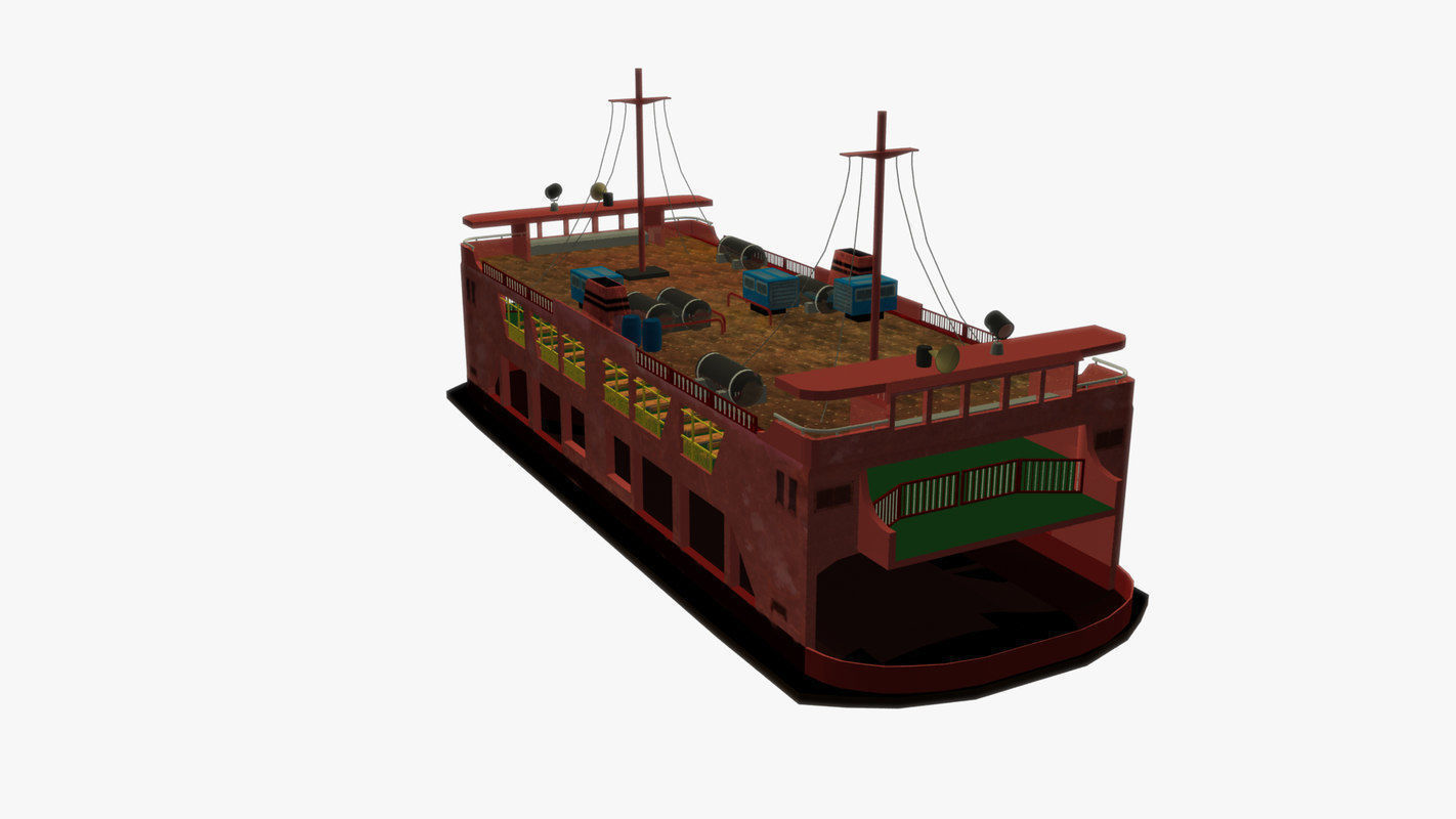 Ferry Ship Low-poly 3D model_2