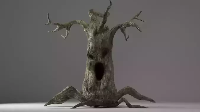 evil tree halloween 3d model  Low-poly 3D model
