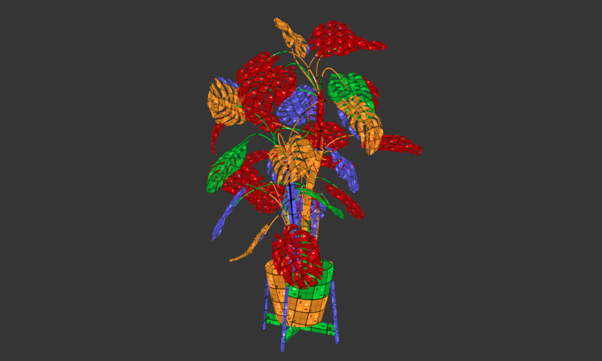 Plant in pot Low-poly 3D model_18