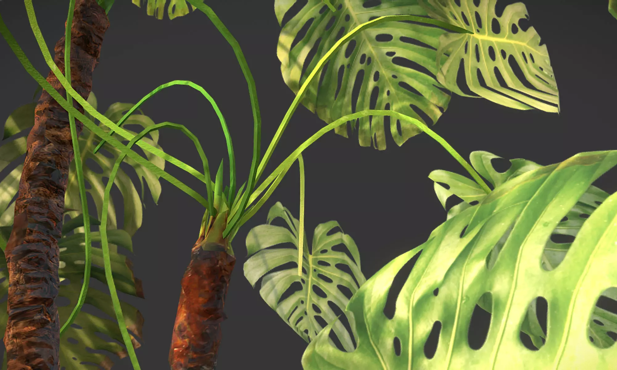 Plant in pot Low-poly 3D model_0