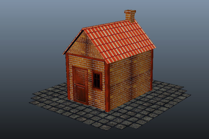 House 3d model wooden Low-poly 3D model_4