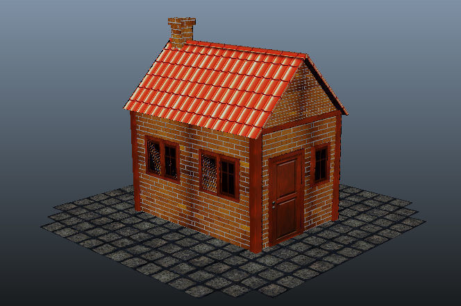 House 3d model wooden Low-poly 3D model_3