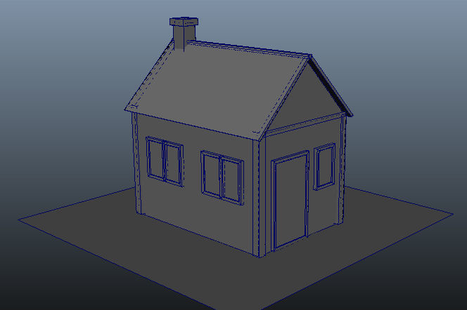 House 3d model wooden Low-poly 3D model_1