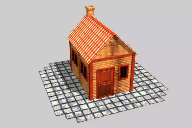 House 3d model wooden Low-poly 3D model_0