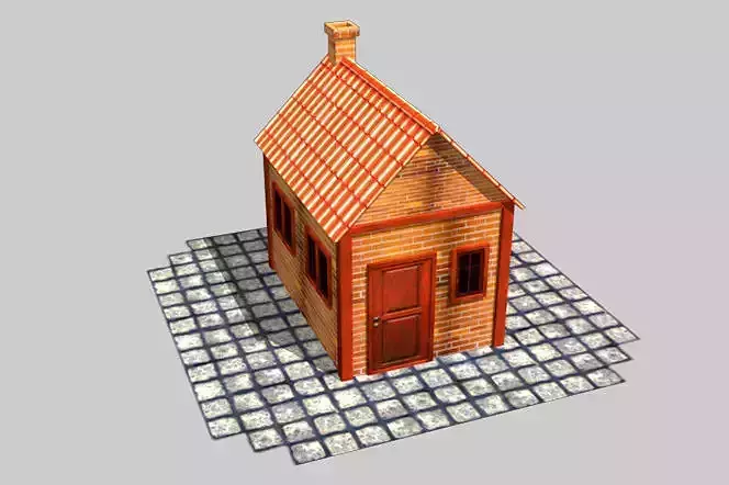 House 3d model wooden