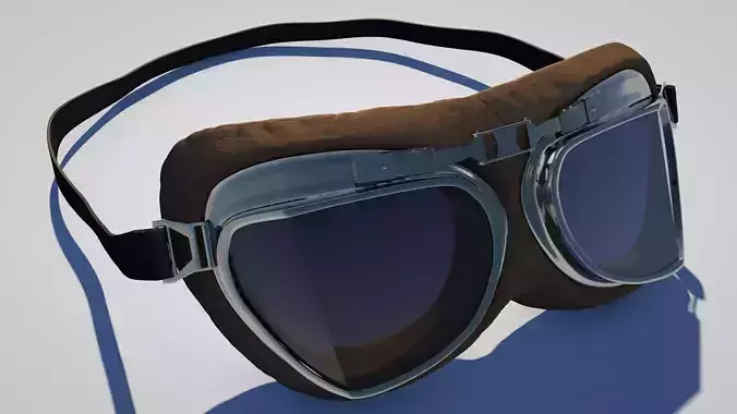 Vintage Aviator Pilot Goggles Low-poly 3D model
