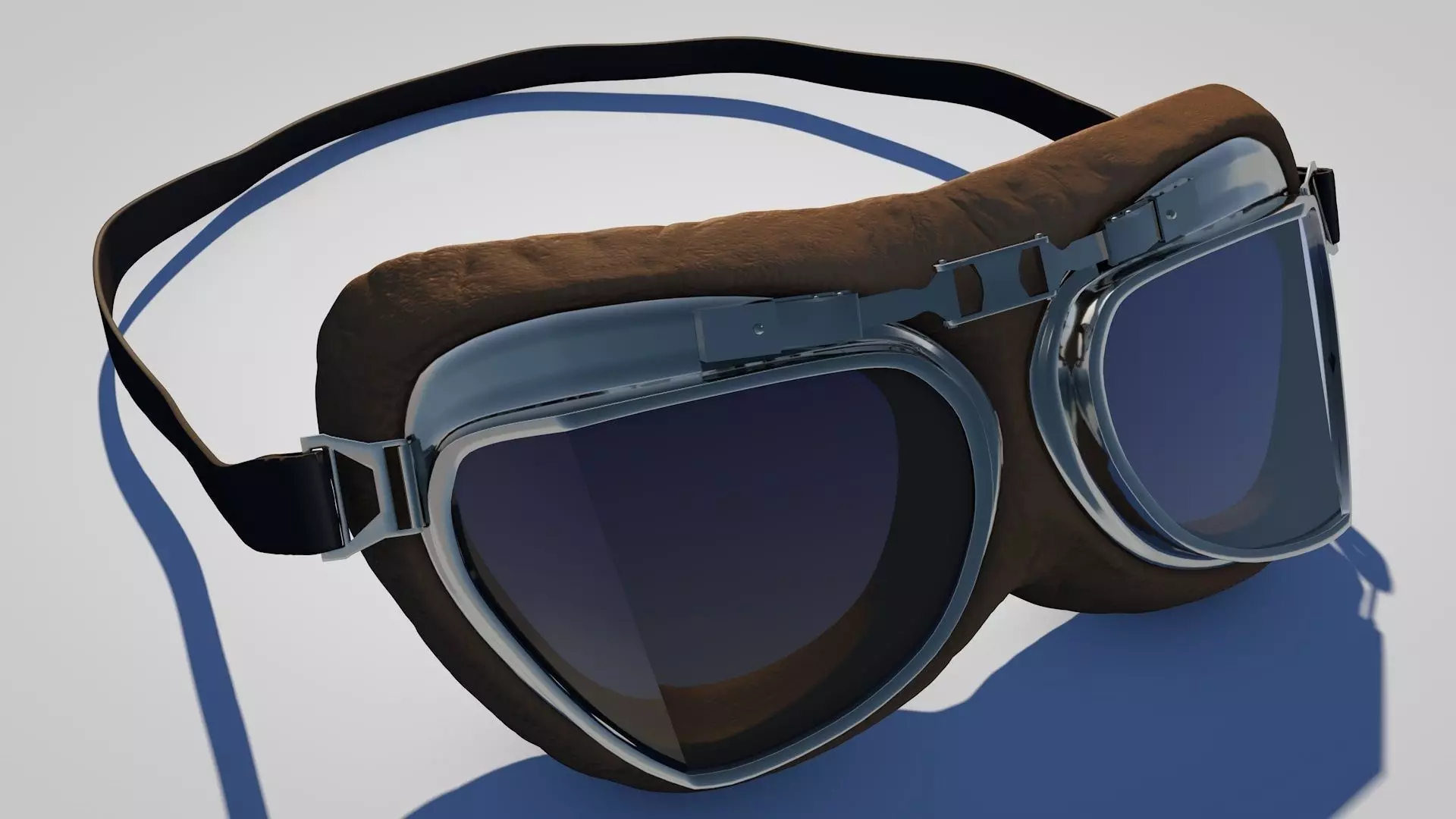 Vintage Aviator Pilot Goggles Low-poly 3D model_0