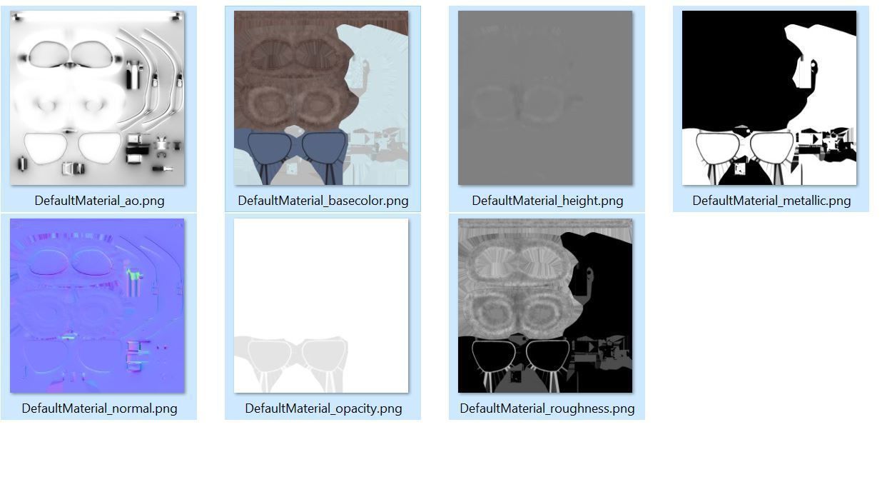 Vintage Aviator Pilot Goggles Low-poly 3D model_10