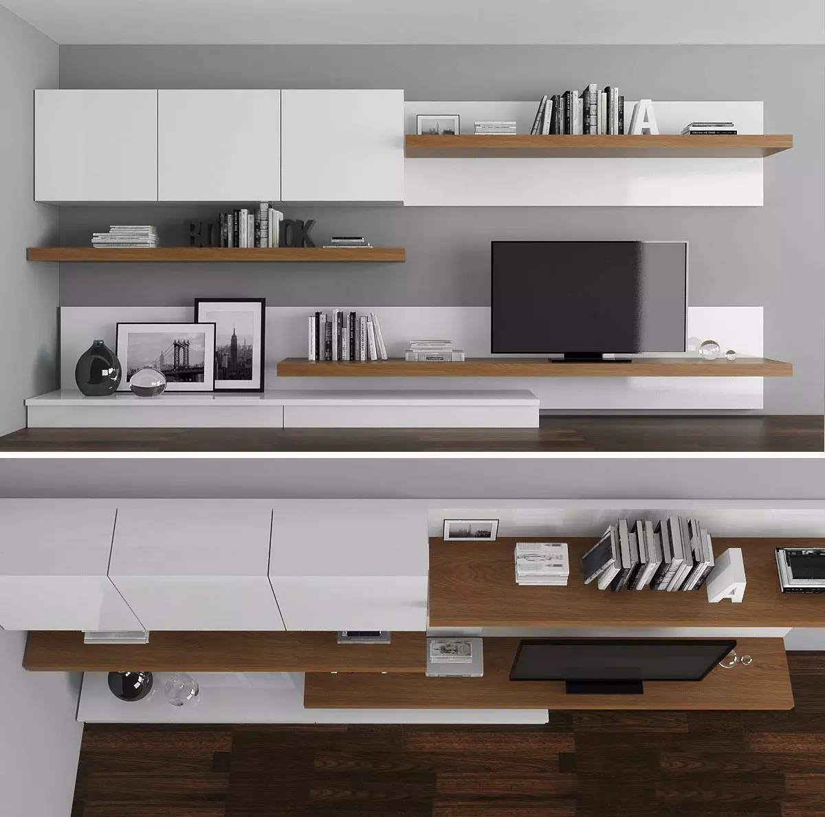 Tv stand  Low-poly 3D model_0