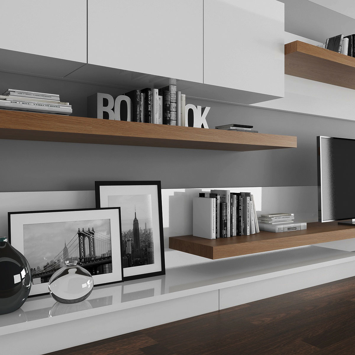 Tv stand  Low-poly 3D model_1