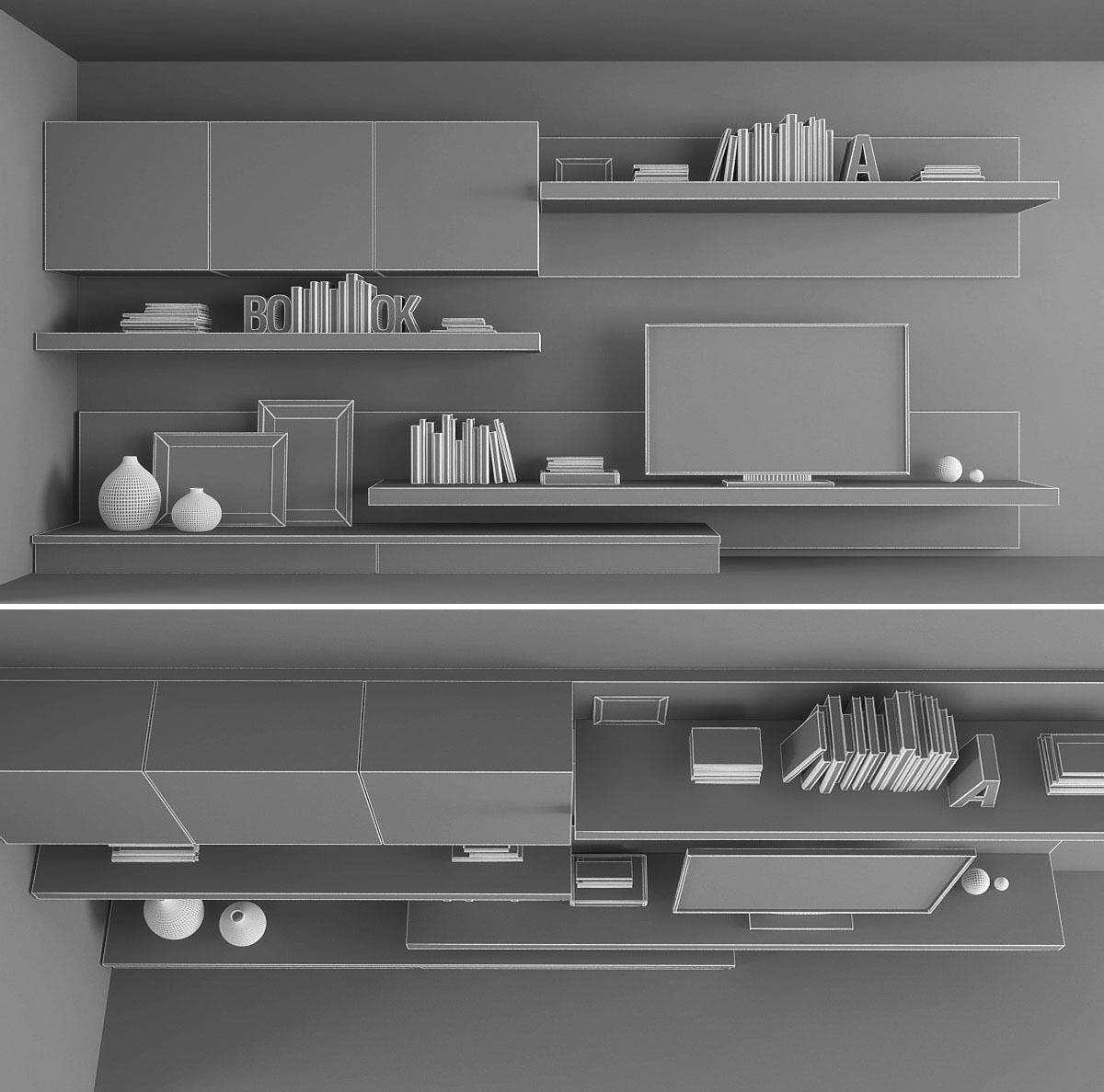 Tv stand  Low-poly 3D model_2