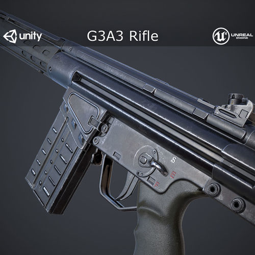 G3A3 Rifle Low-poly 3D model