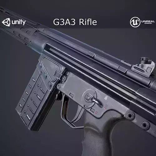 G3A3 Rifle Low-poly 3D model