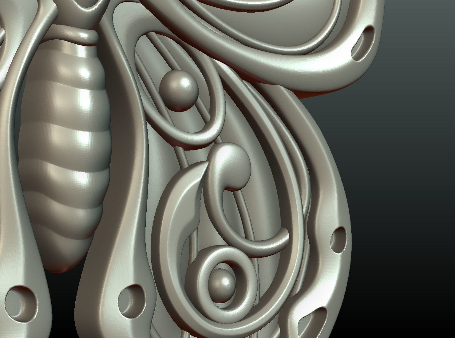 Butterfly Relief 3D print model_16