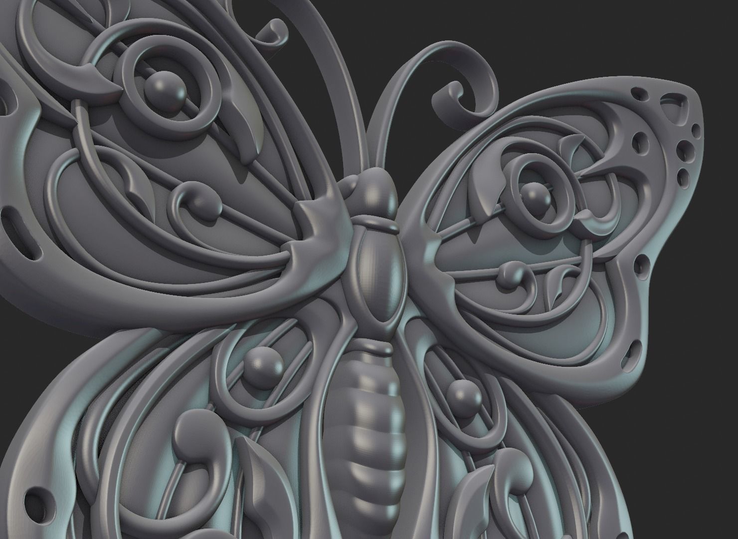 Butterfly Relief 3D print model_21