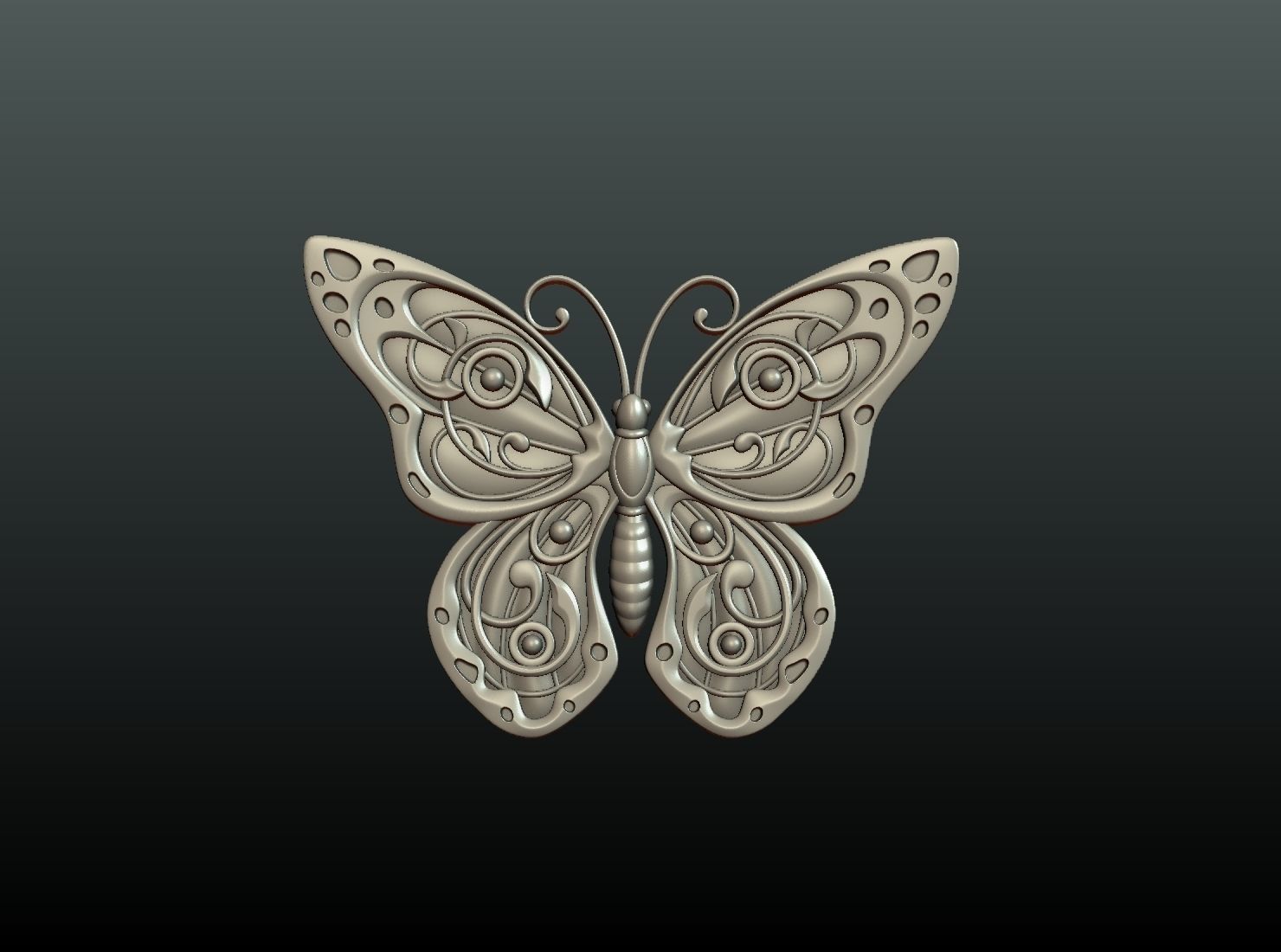 Butterfly Relief 3D print model_17
