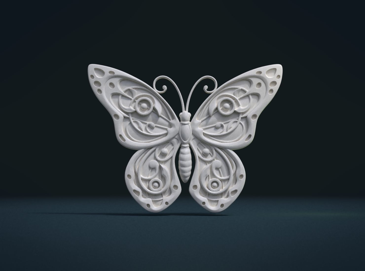 Butterfly Relief 3D print model_8