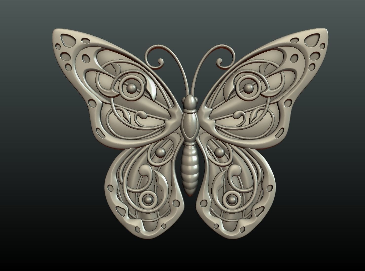 Butterfly Relief 3D print model_9