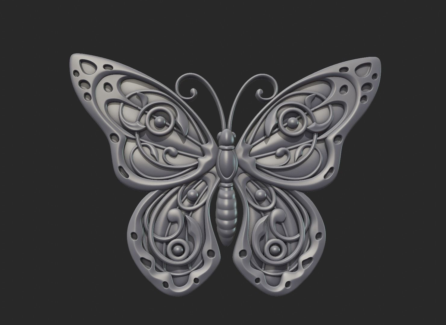 Butterfly Relief 3D print model_19