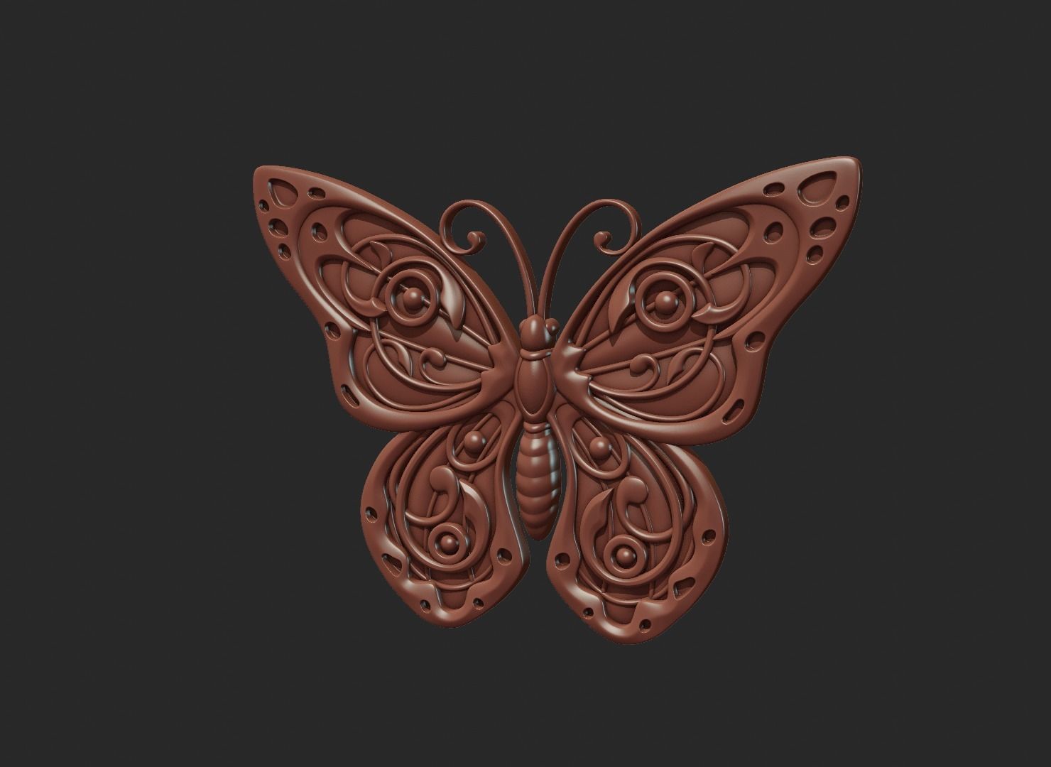 Butterfly Relief 3D print model_25