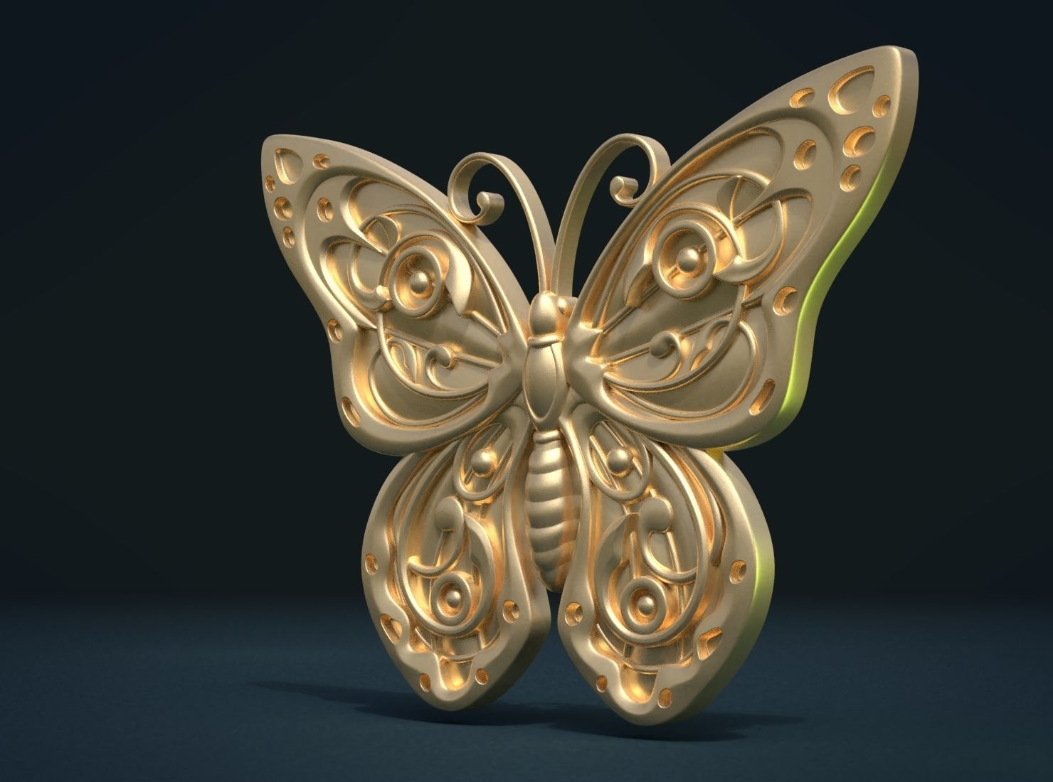 Butterfly Relief 3D print model_5