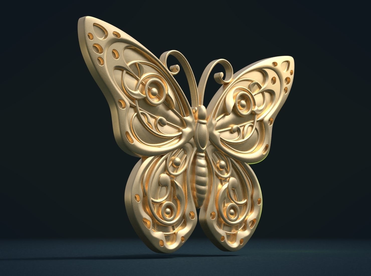 Butterfly Relief 3D print model_3