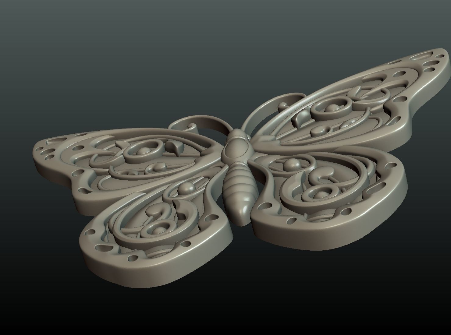 Butterfly Relief 3D print model_10