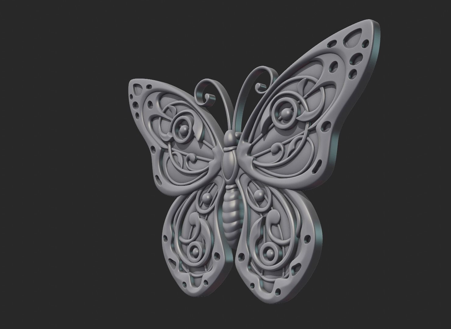 Butterfly Relief 3D print model_20