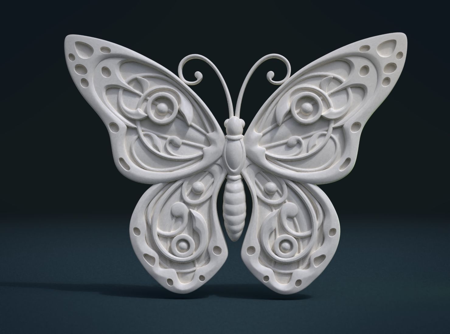 Butterfly Relief 3D print model_2