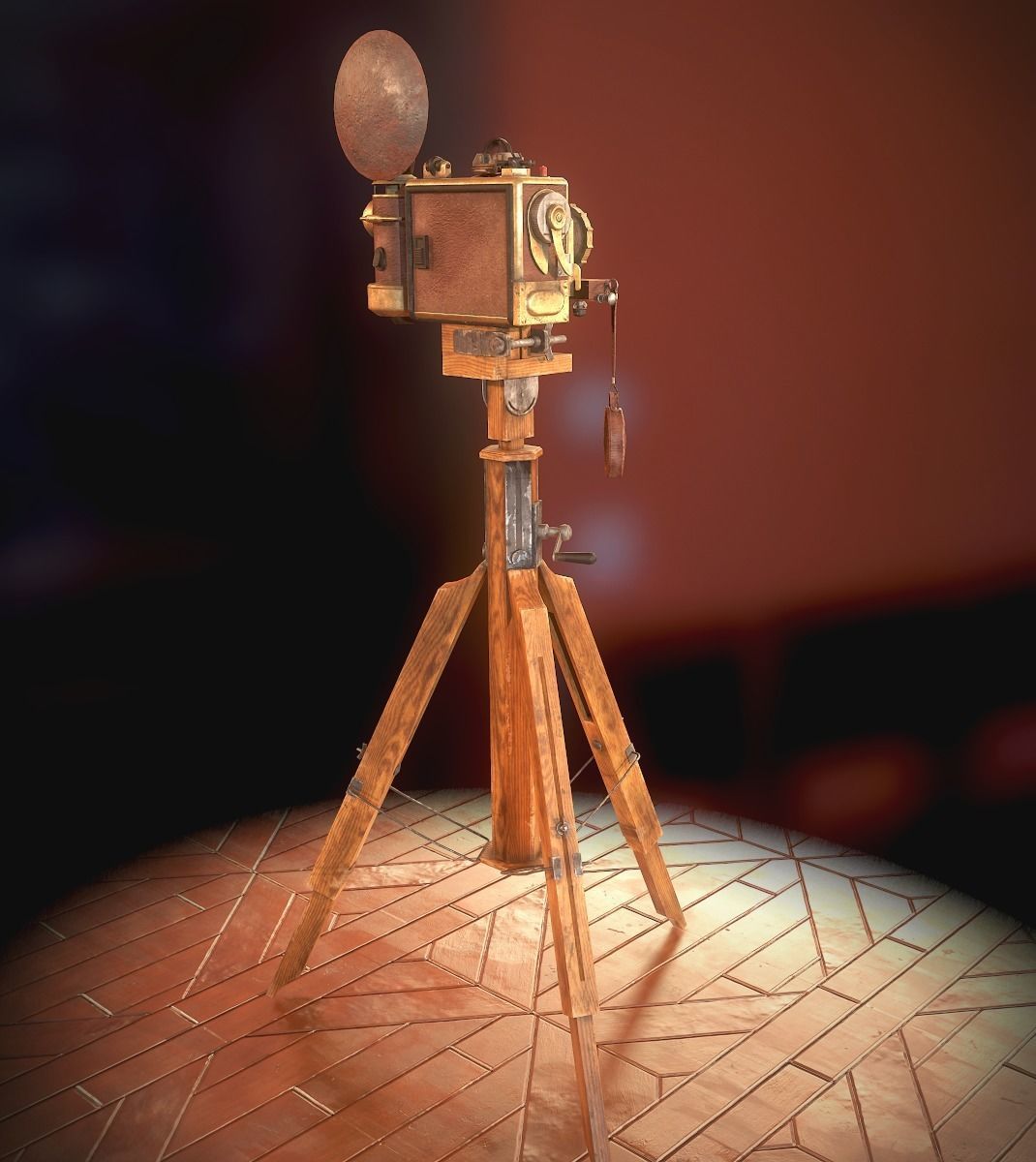 Vintage Camera Low-poly 3D model_7