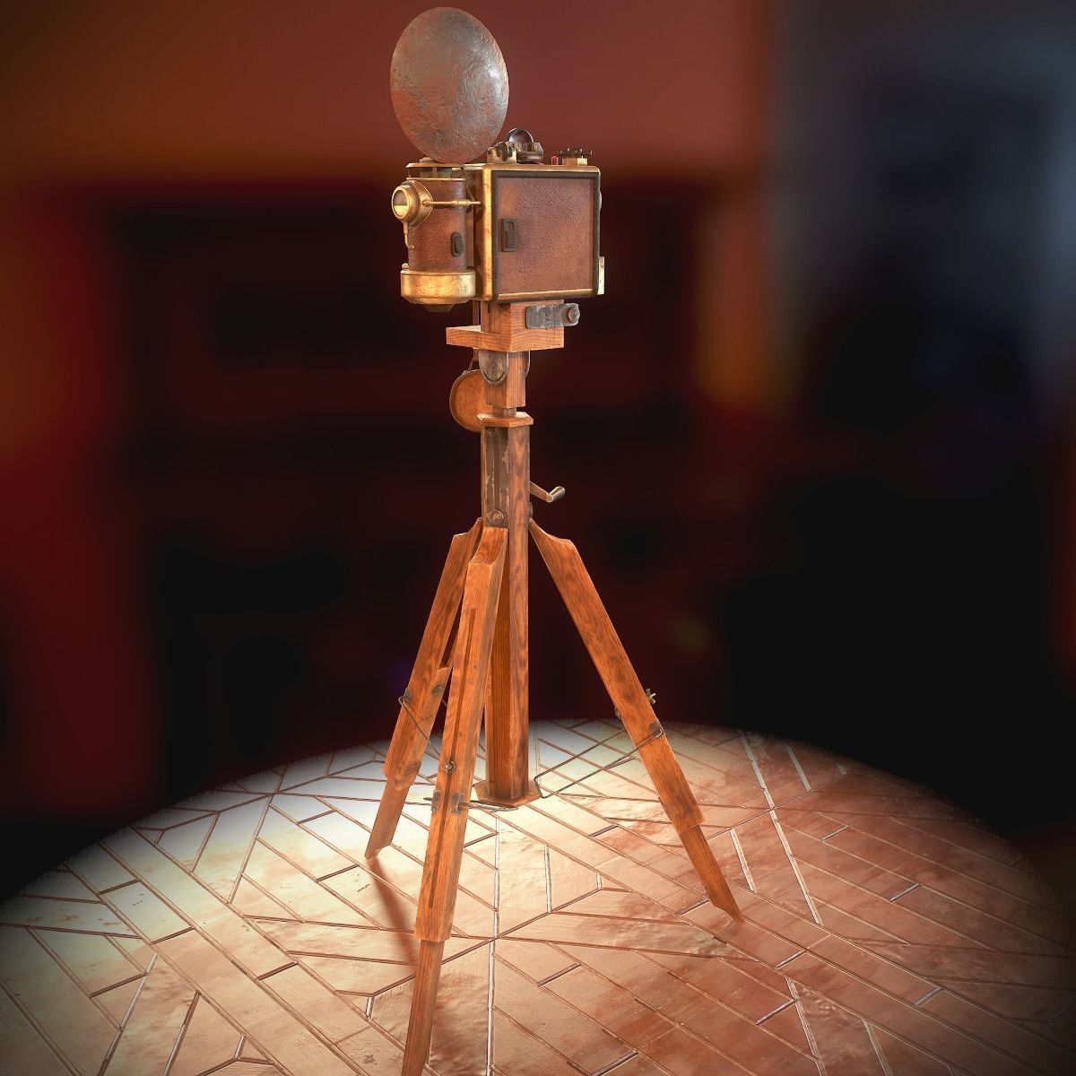 Vintage Camera Low-poly 3D model_8