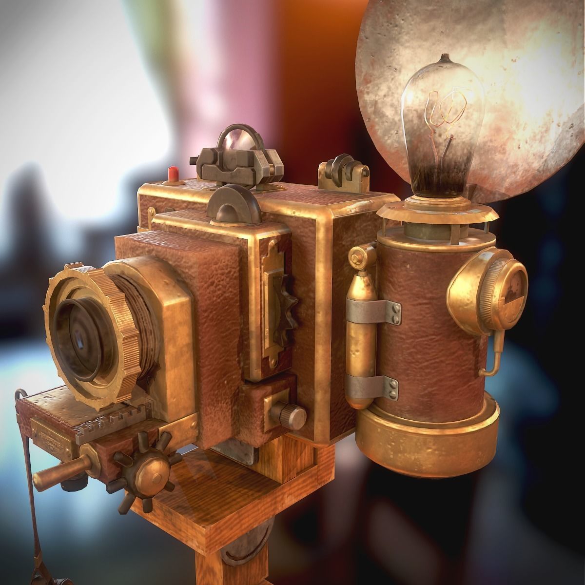 Vintage Camera Low-poly 3D model_10