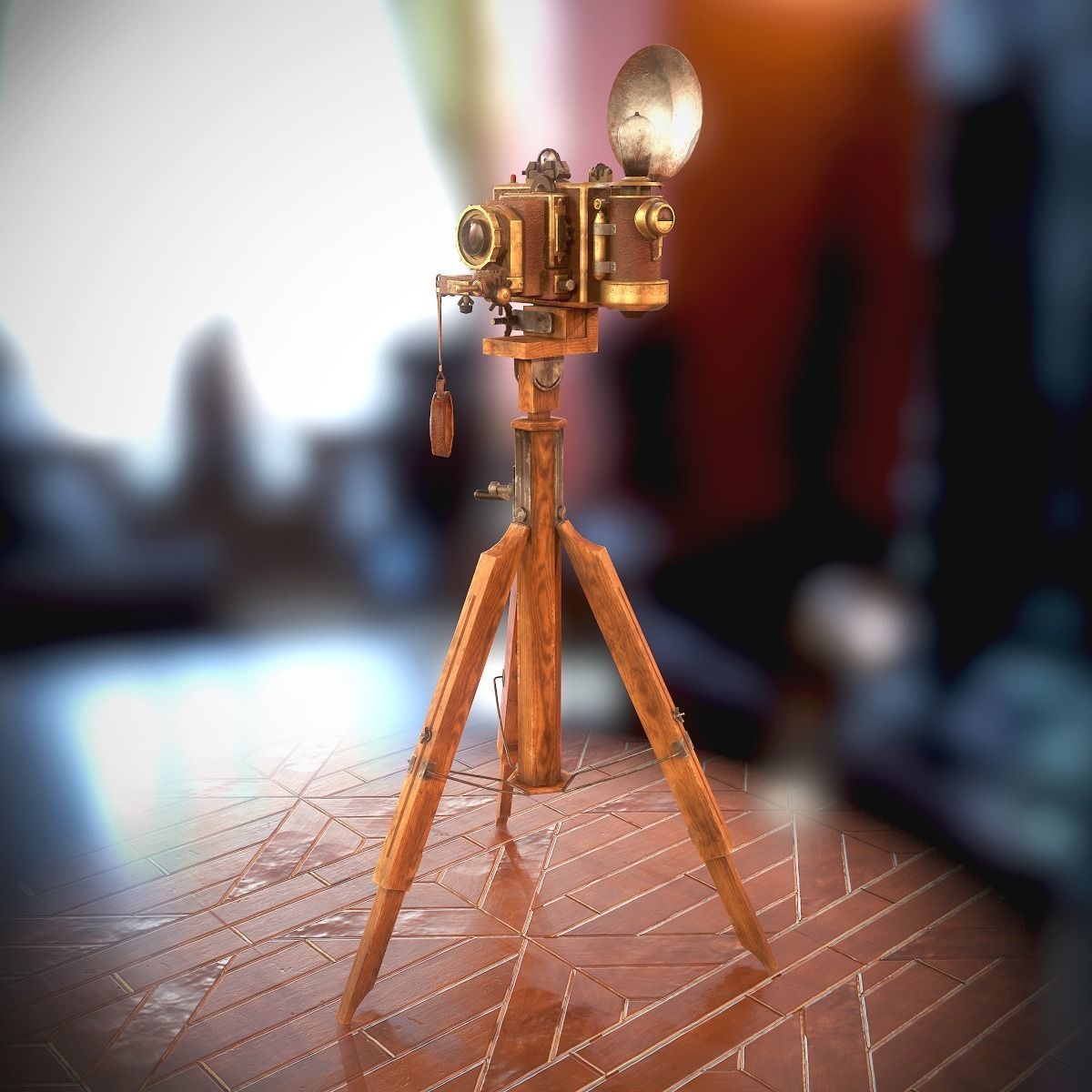 Vintage Camera Low-poly 3D model_5