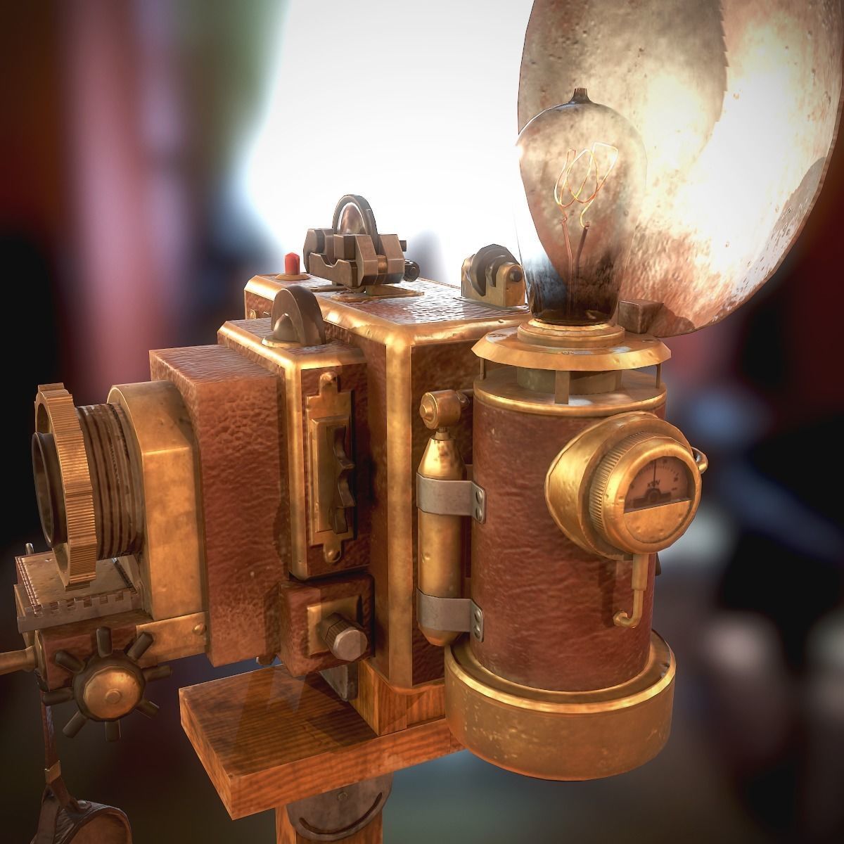 Vintage Camera Low-poly 3D model_11