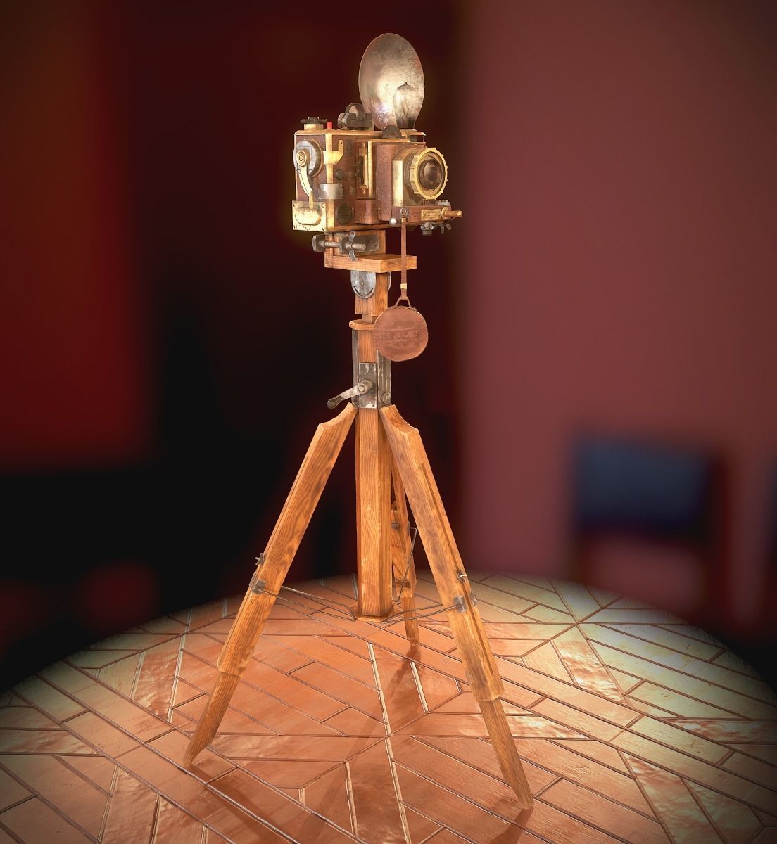 Vintage Camera Low-poly 3D model_6