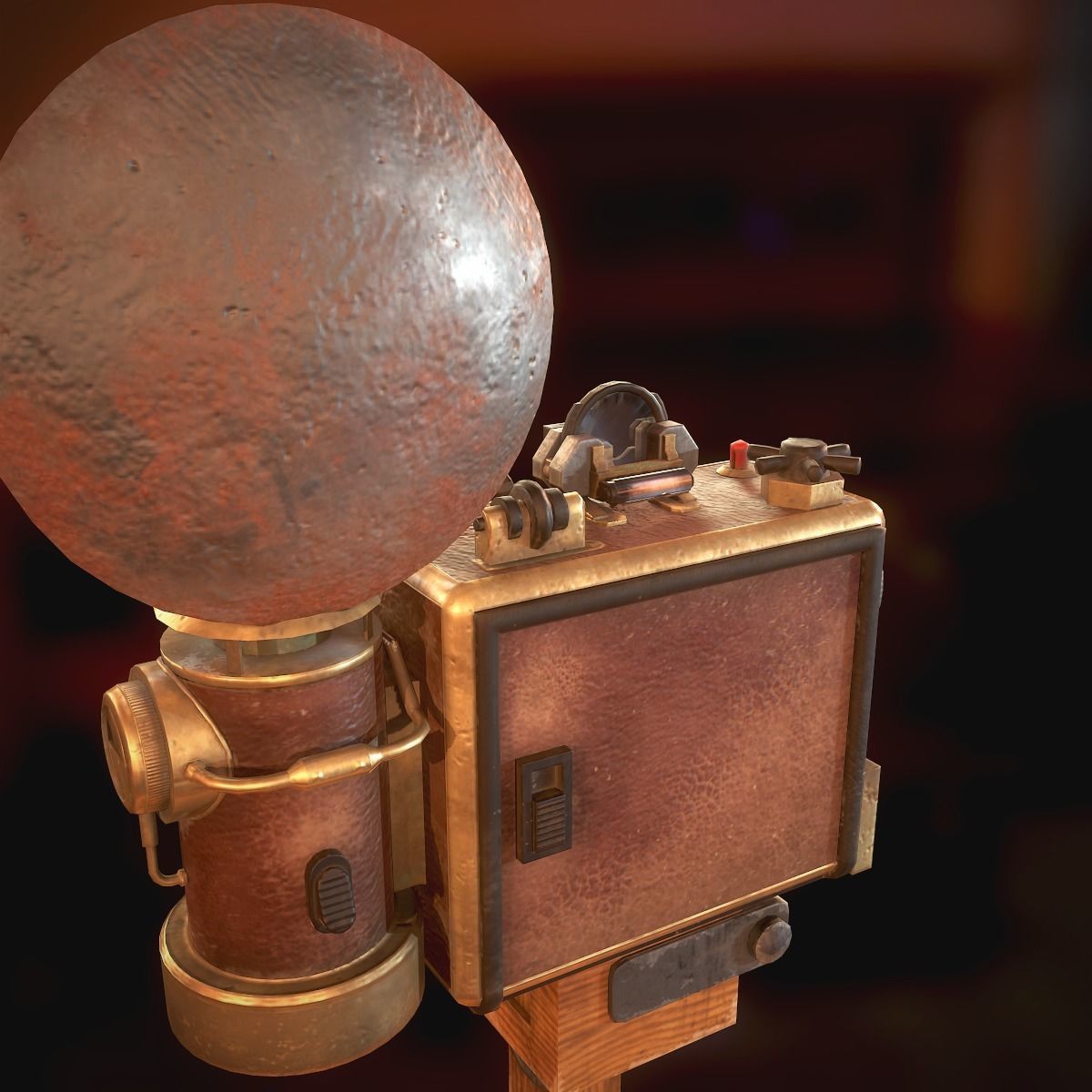 Vintage Camera Low-poly 3D model_13