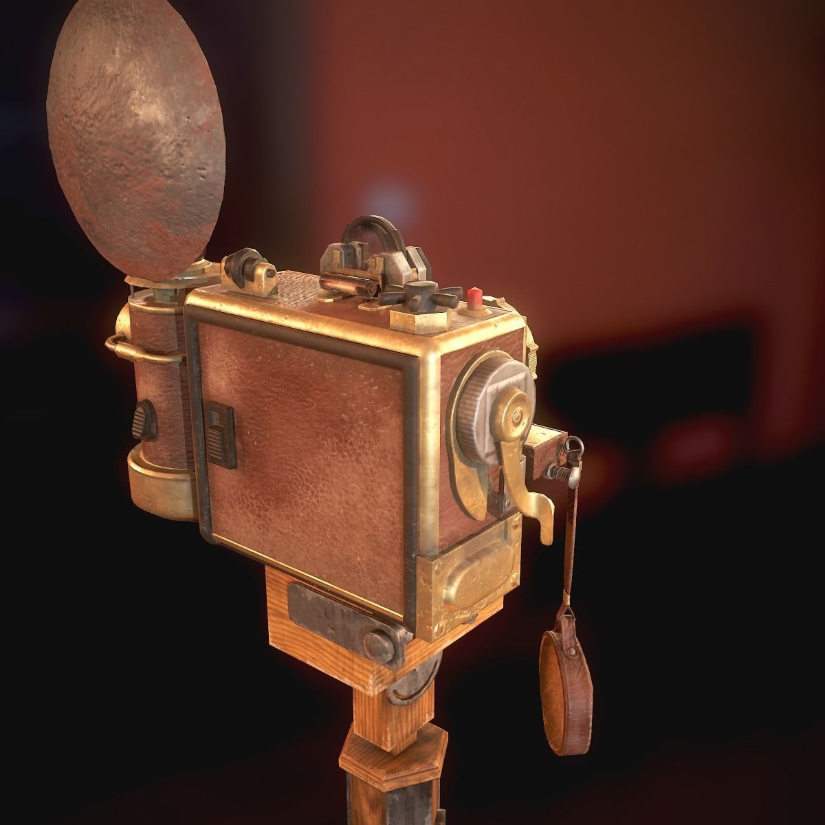 Vintage Camera Low-poly 3D model_14
