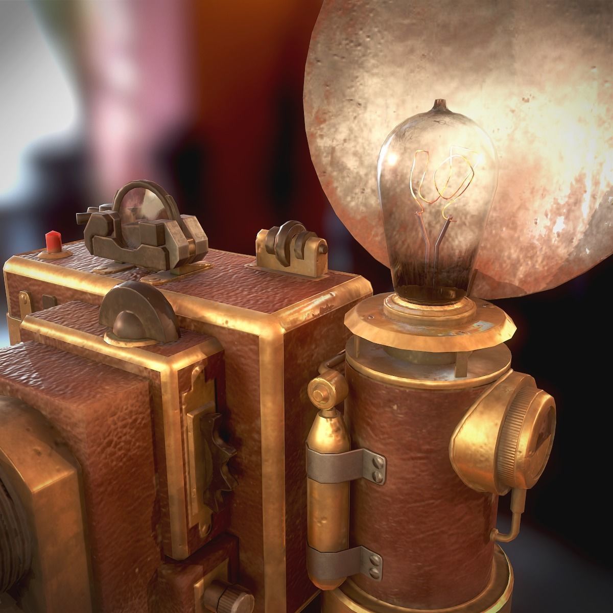 Vintage Camera Low-poly 3D model_12