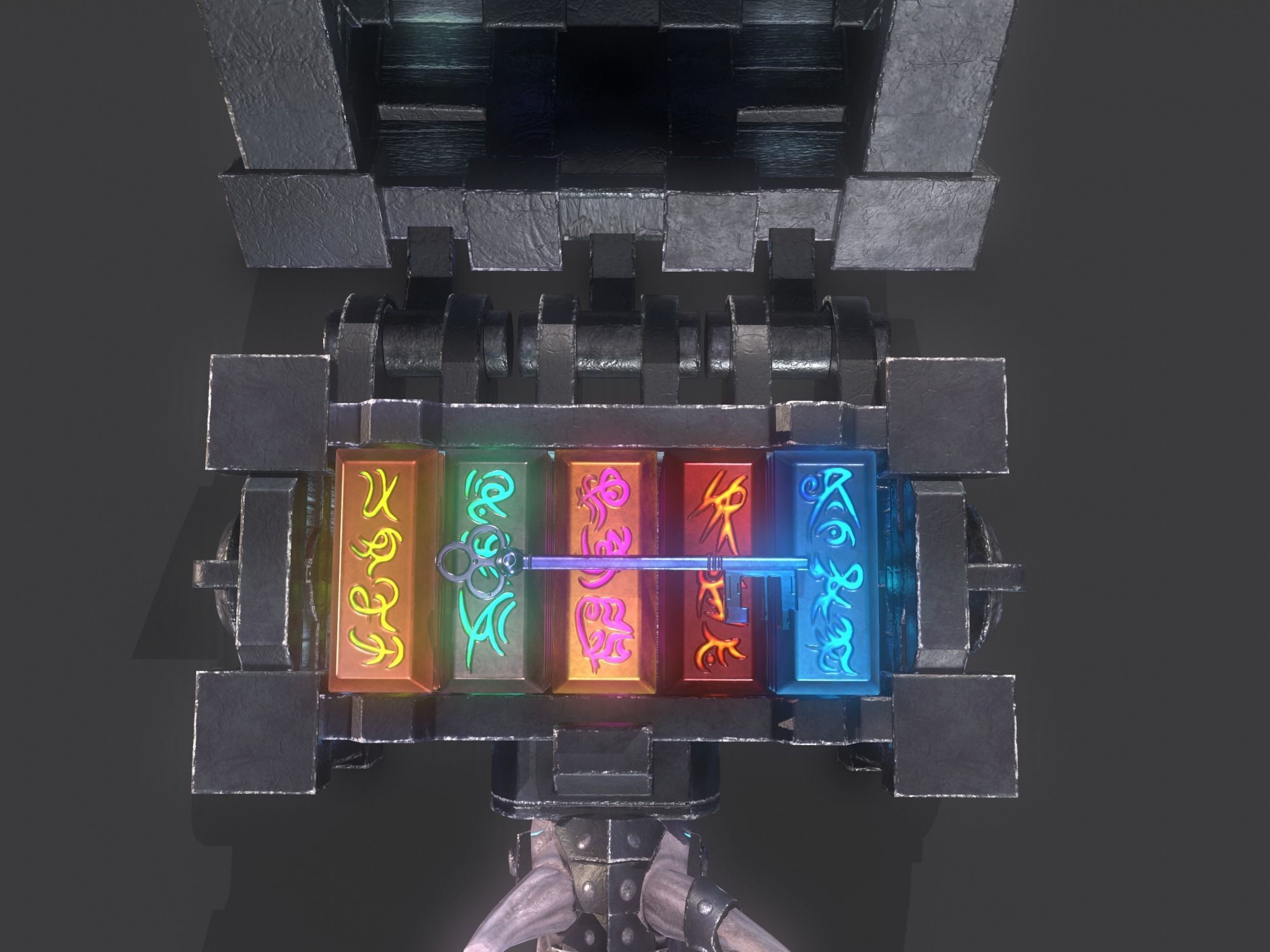 fantasy chest and ingot Low-poly 3D model_40