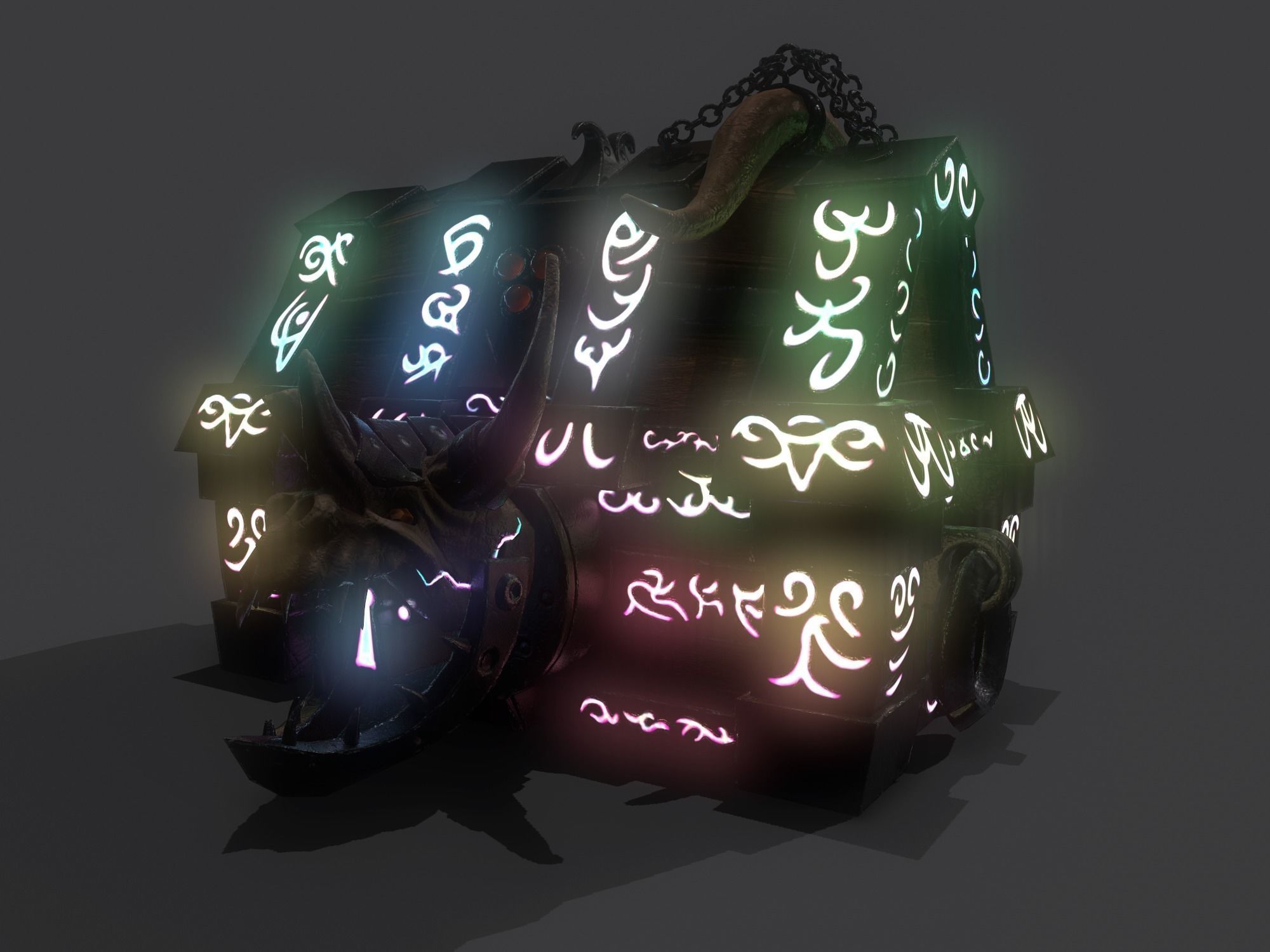 fantasy chest and ingot Low-poly 3D model_42