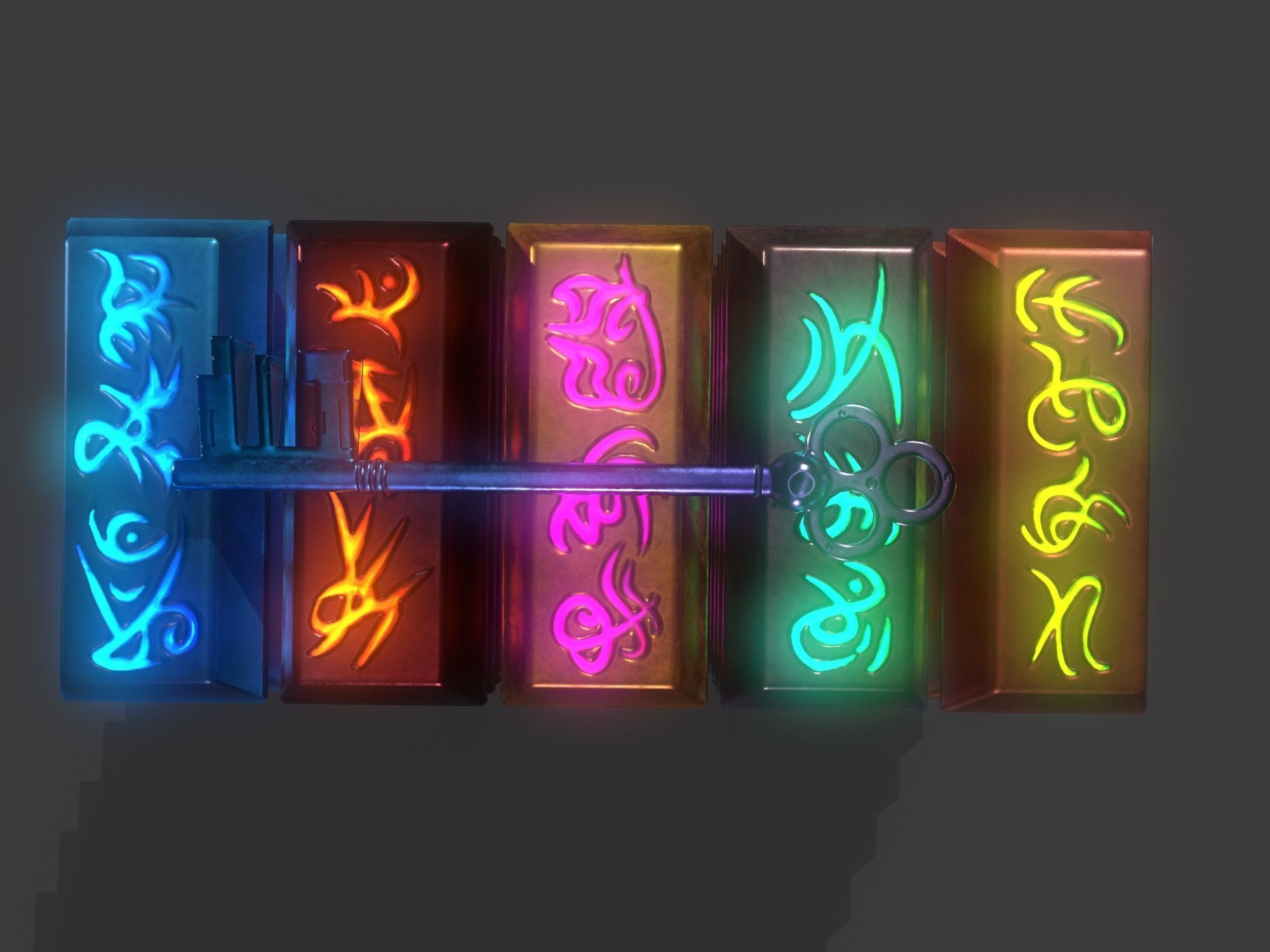 fantasy chest and ingot Low-poly 3D model_45