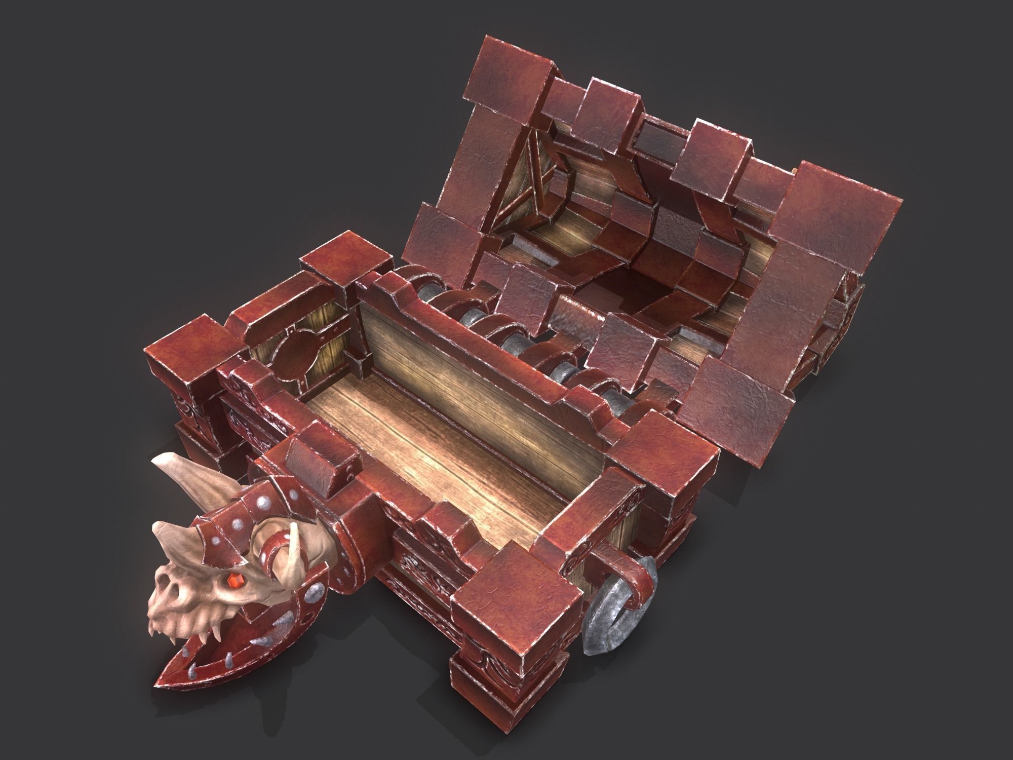 fantasy chest and ingot Low-poly 3D model_22