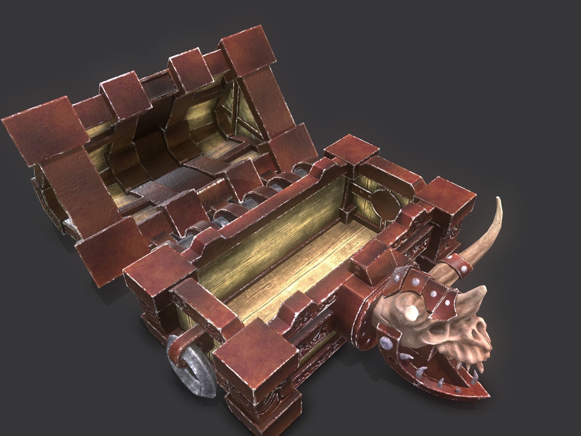 fantasy chest and ingot Low-poly 3D model_23