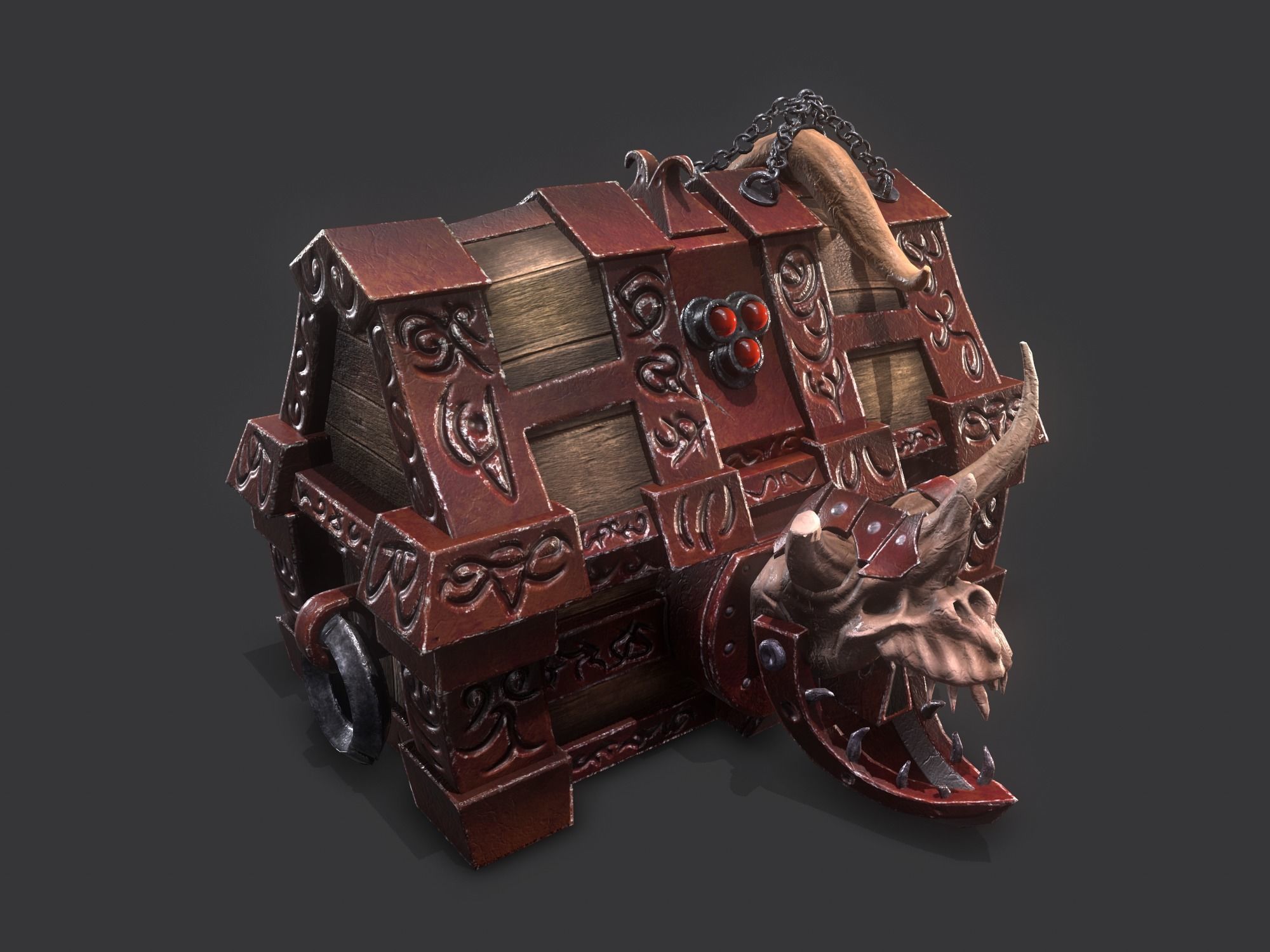fantasy chest and ingot Low-poly 3D model_16