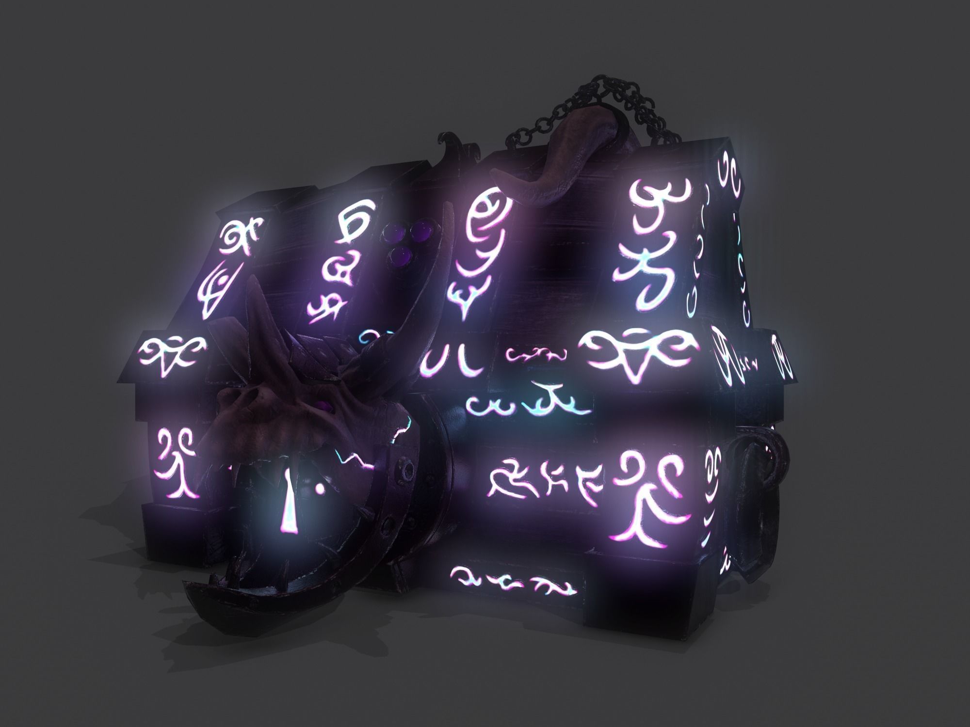 fantasy chest and ingot Low-poly 3D model_38