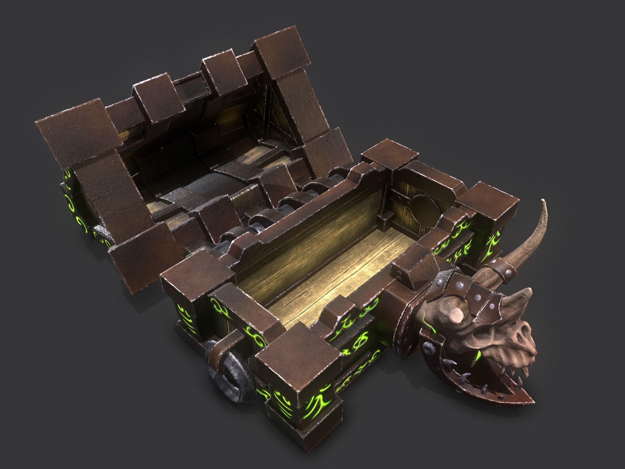 fantasy chest and ingot Low-poly 3D model_24