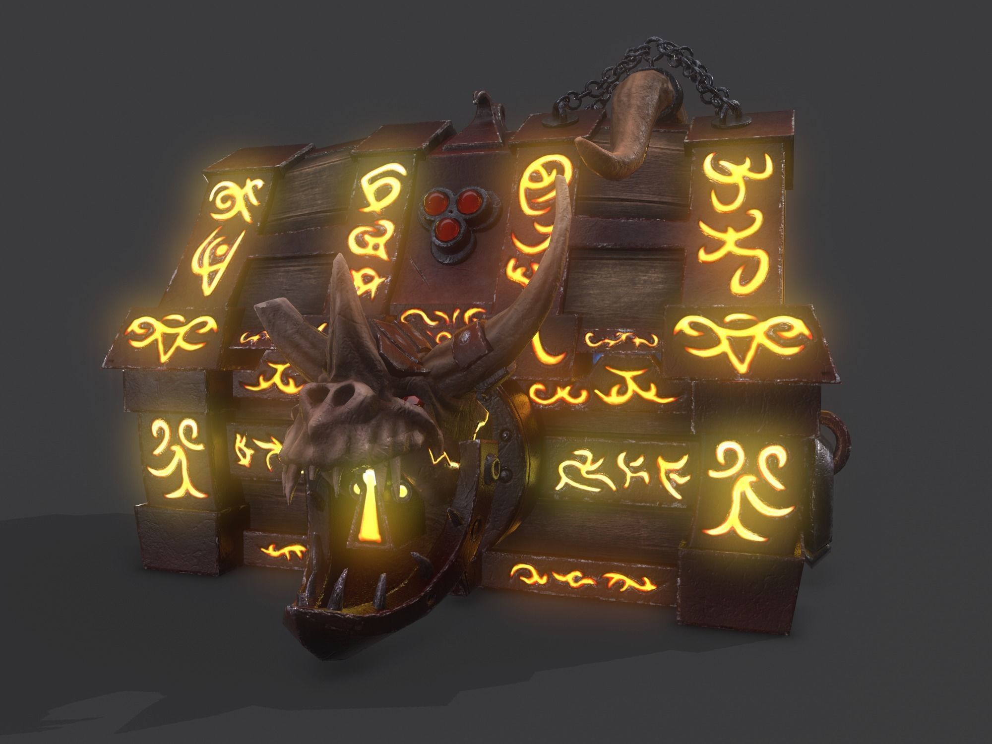 fantasy chest and ingot Low-poly 3D model_33