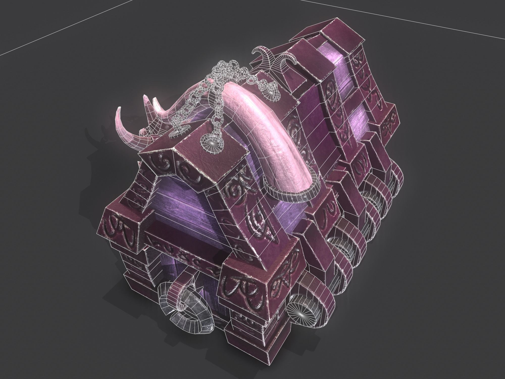 fantasy chest and ingot Low-poly 3D model_20